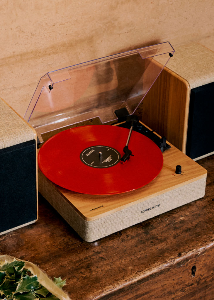 RECORD PLAYER PRO - Tocadiscos con 2 altavoces externos, Bluetooth y salida RCA