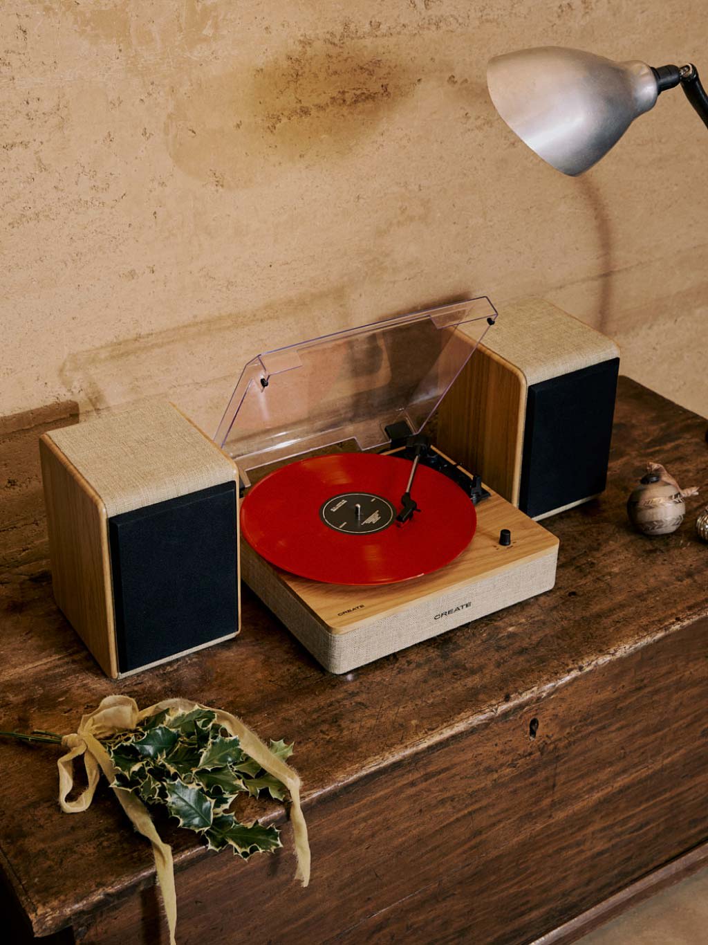 RECORD PLAYER PRO - Plattenspieler mit 2 externen Lautsprechern, Bluetooth und RCA-Ausgang