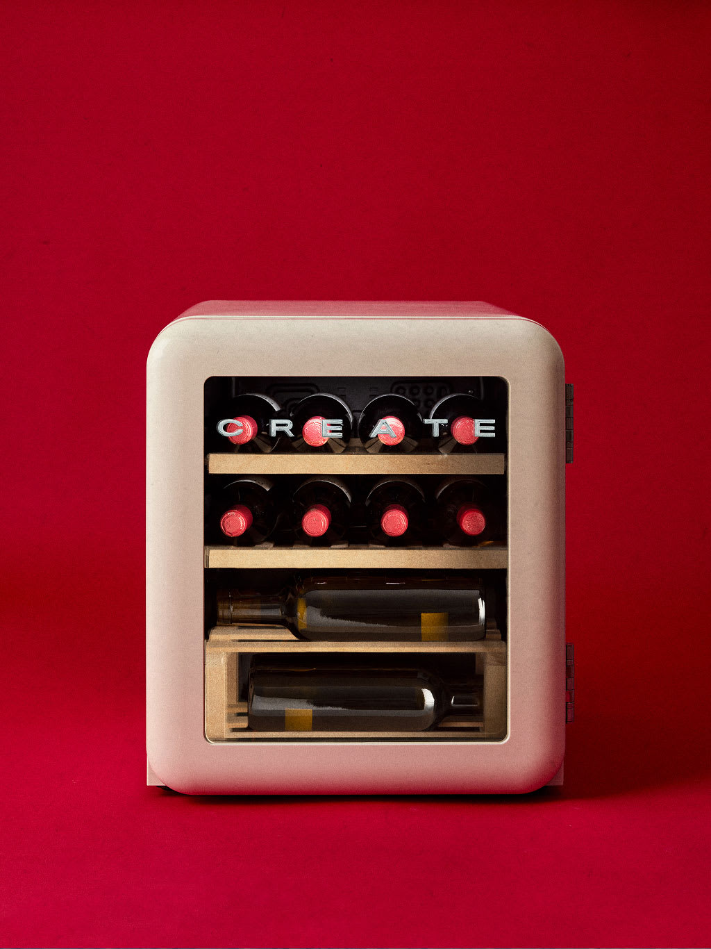 WINECOOLER RETRO - Retro-style electric wine cooler for 12, 45 or 76 bottles