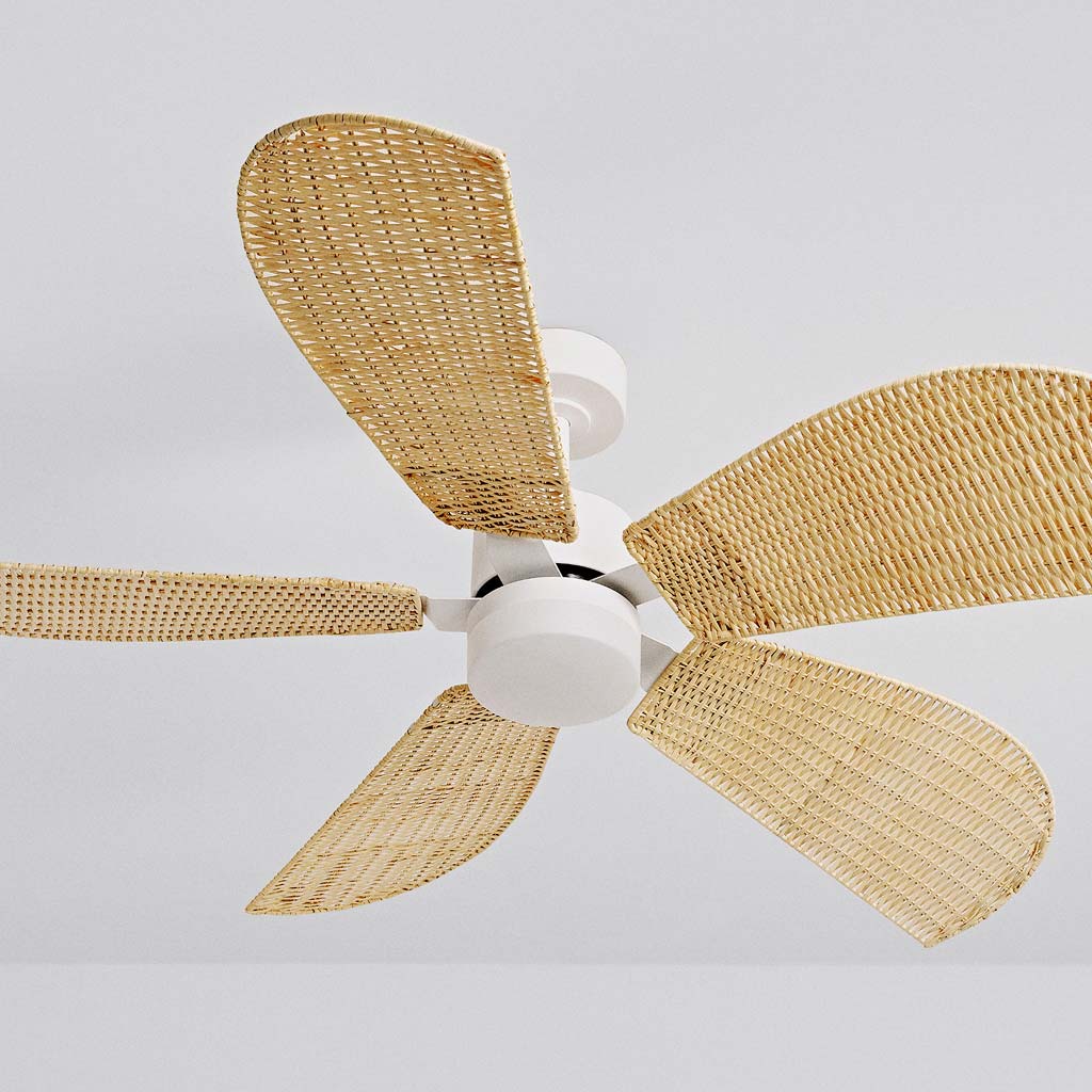 WIND RATTAN - Leiser Deckenventilator 40W Ø132cm 