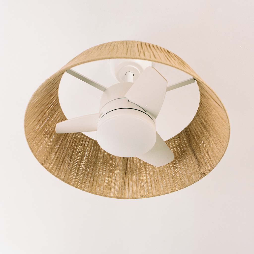 WIND LAMP NATURAL WOVEN - Leiser 25W Deckenventilator Ø60cm mit LED-Leuchte