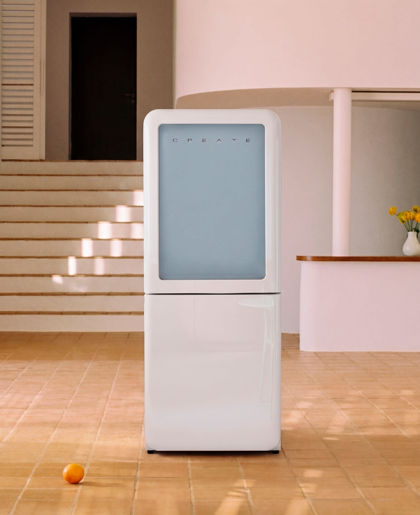 FRIDGE RETRO KNOCK KNOCK 401L - Knock on the door to see inside without opening the fridge