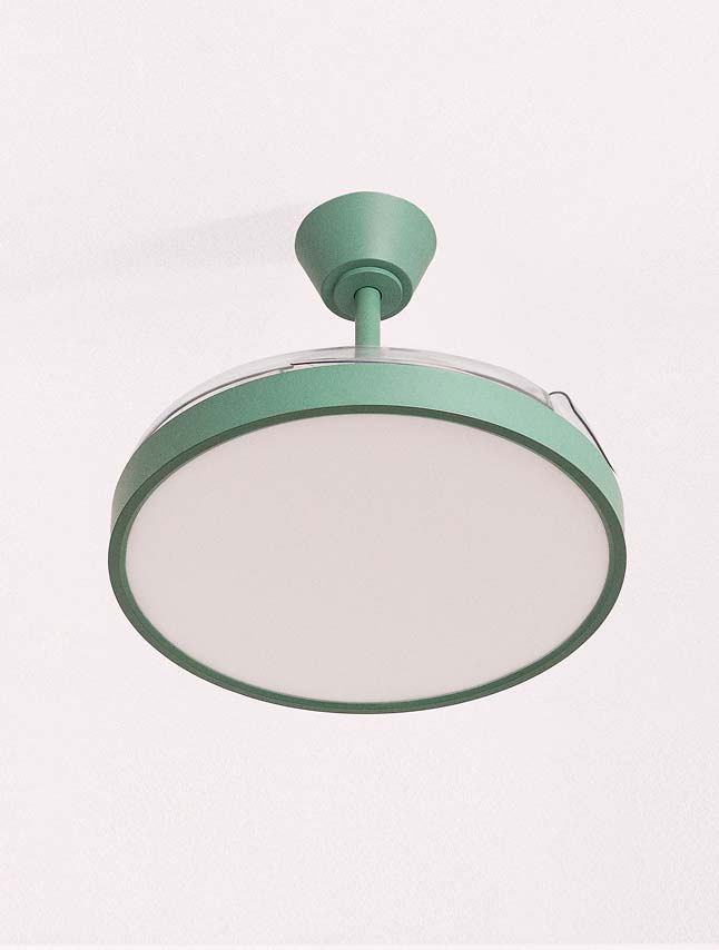 WIND CLEAR STUDIO - 40W ceiling fan, silent, with retractable blades and LED light, various sizes