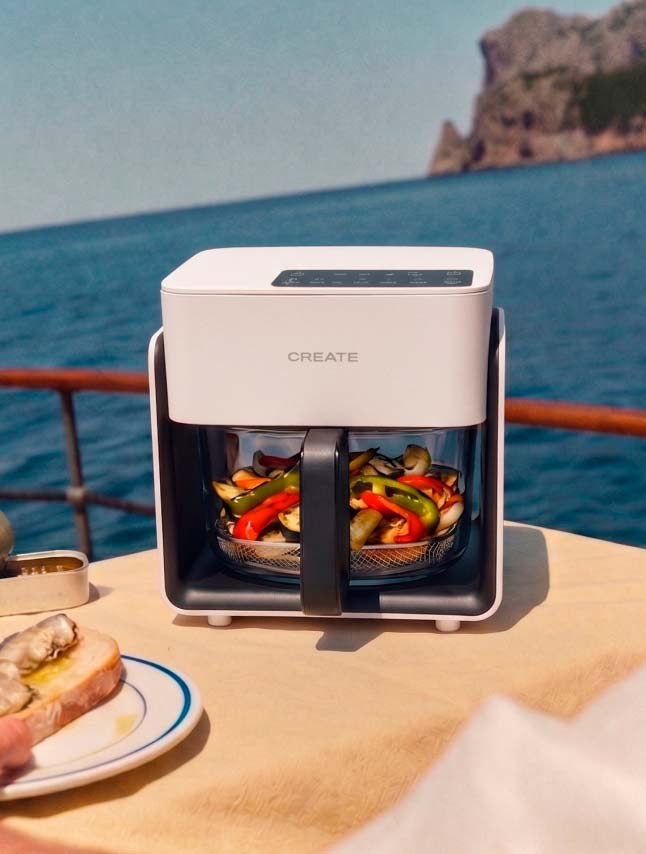 AIR FRYER STUDIO CRYSTAL - 4.2L Glass Air Fryer with Optional Steamer