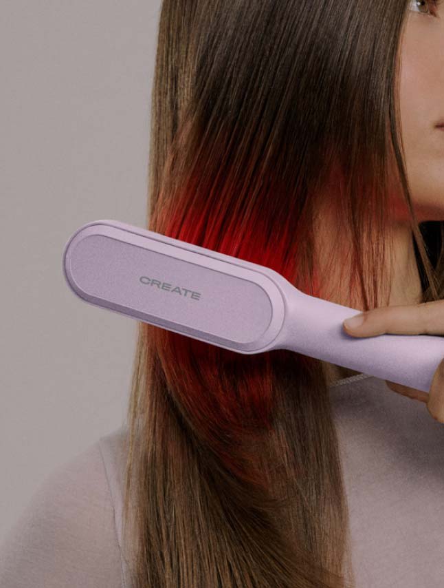 ION LED STYLER - Ionic straightening brush with LED treatment