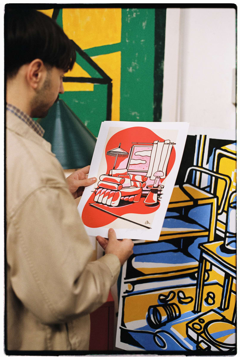 Imprimé Décoratif (29,7x42 cm) Red Misty par Medina Òscar. Édition Limitée
