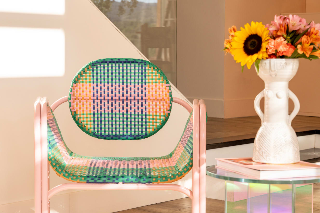 Fauteuil avec Accoudoirs en Aluminium et Rotin Synthétique Emba Studio