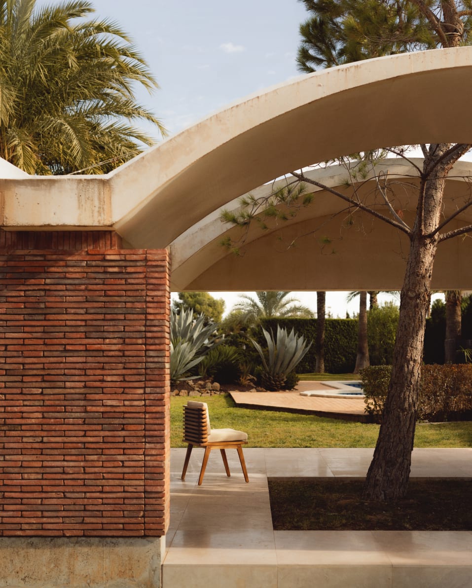 Outdoor Chair Acacia Wood and Fabric Hazan