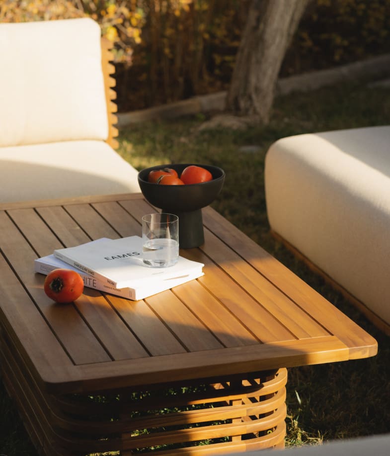 Outdoor Chair Acacia Wood and Fabric Hazan