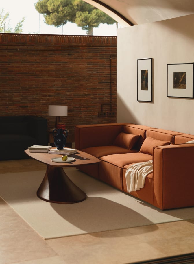 Sofá Modular de 3 Piezas con 2 Sillones Esquineros de Tela Kilhe