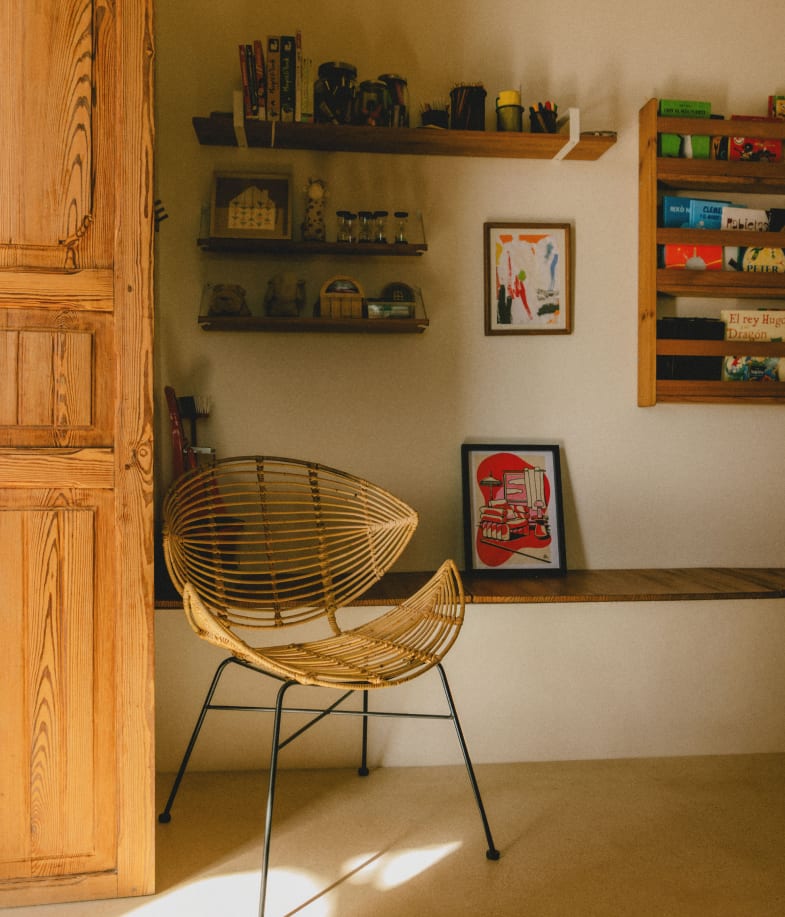 Sedia da Pranzo in Rattan Naturale Quidia