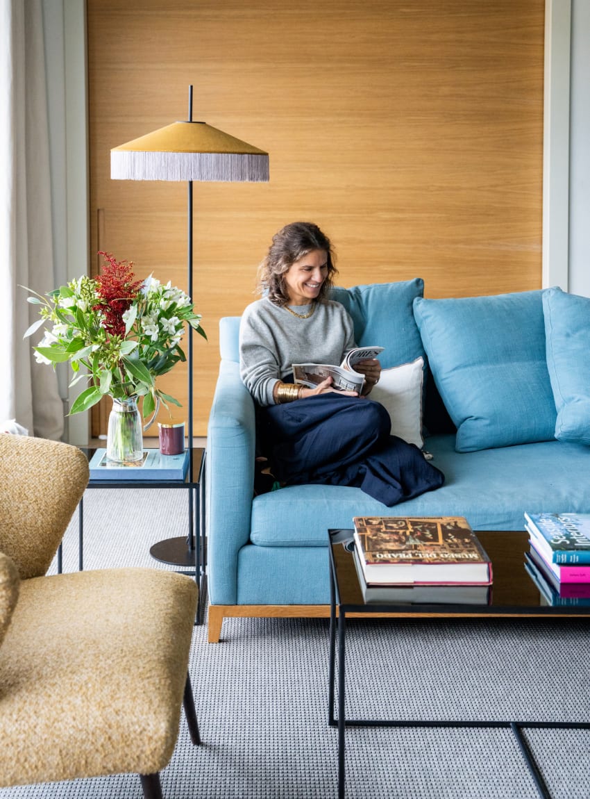 Lámpara de Pie de Terciopelo Pendala