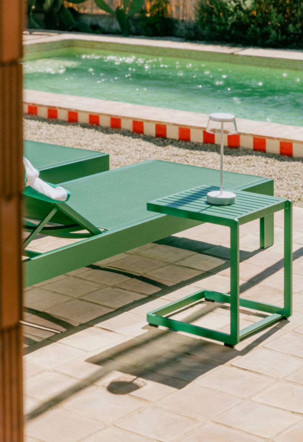 Aluminium Liege- und Beistelltisch-Set (40x40 cm) New kreta