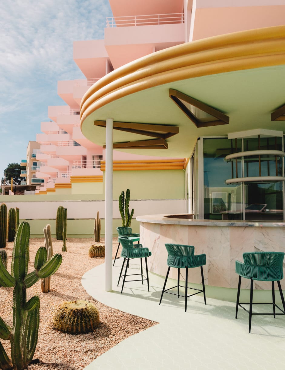 Hochhocker aus Samt und Seilen (66 cm) Drean