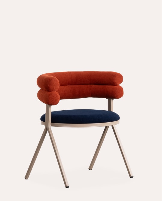 Cadeira de Jantar em Tecido e Metal Aixa