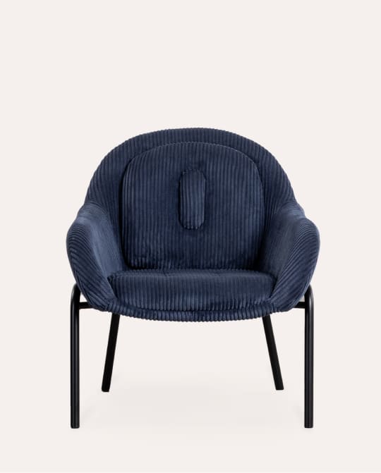 Poltrona em Veludo Cotelê Grosso e Metal Bres 