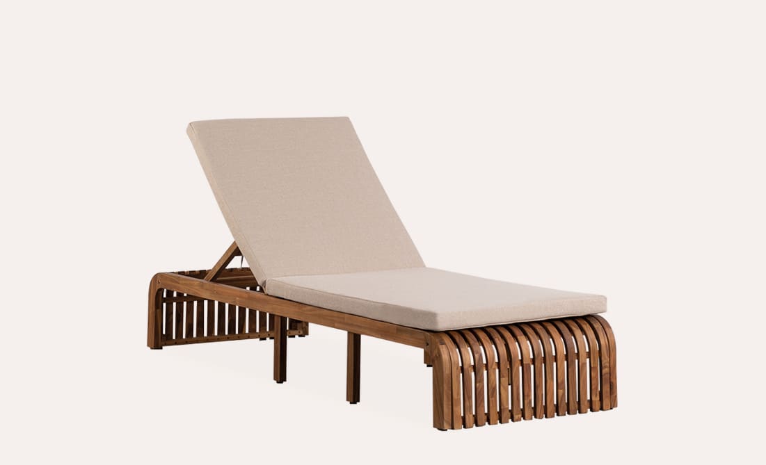 Espreguiçadeira Reclinável em Madeira de Acácia Hazan