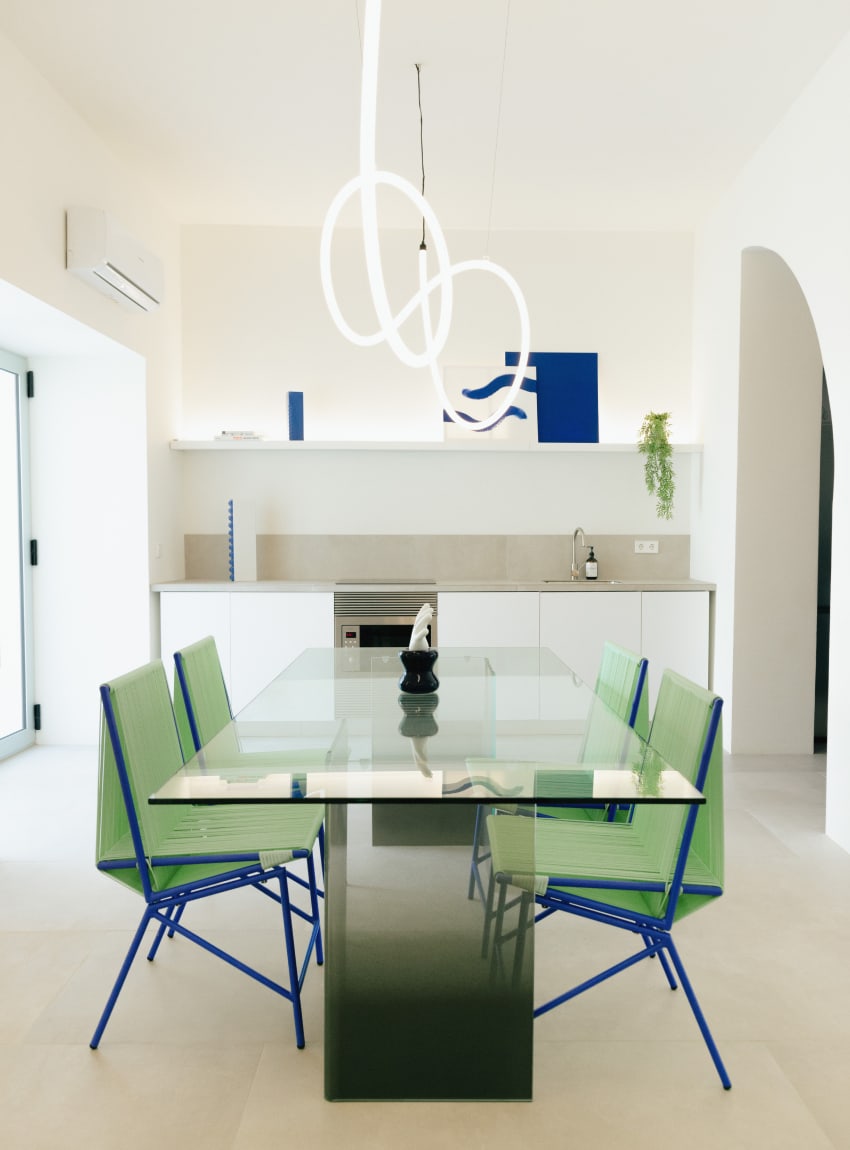 Rechteckiger Esstisch aus gehärtetem Glas (210 x 100 cm) Draua