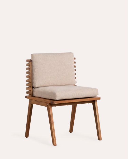 Cadeira de Exterior em Madeira de Acácia e Tecido Hazan