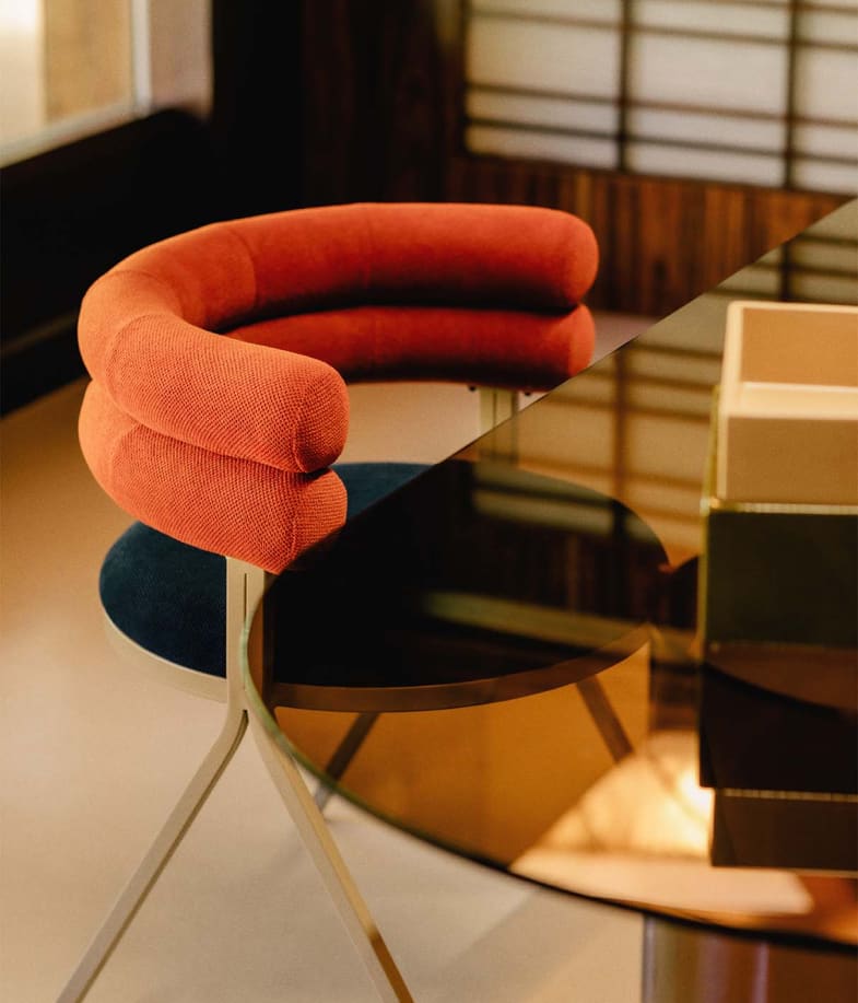 Chaise de Salle à Manger en Tissu et Métal Aixa