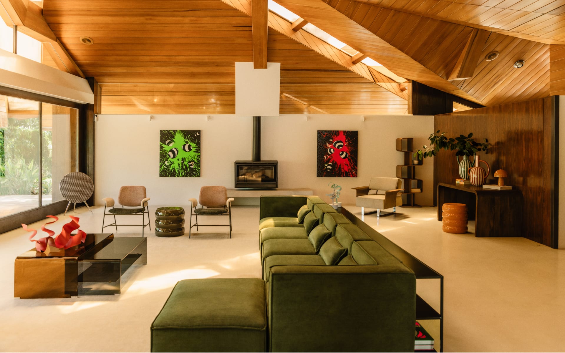 Canapé Modulaire 4 Pièces avec 2 Fauteuils d'Angle et Pouf en Velours Côtelé Kilhe