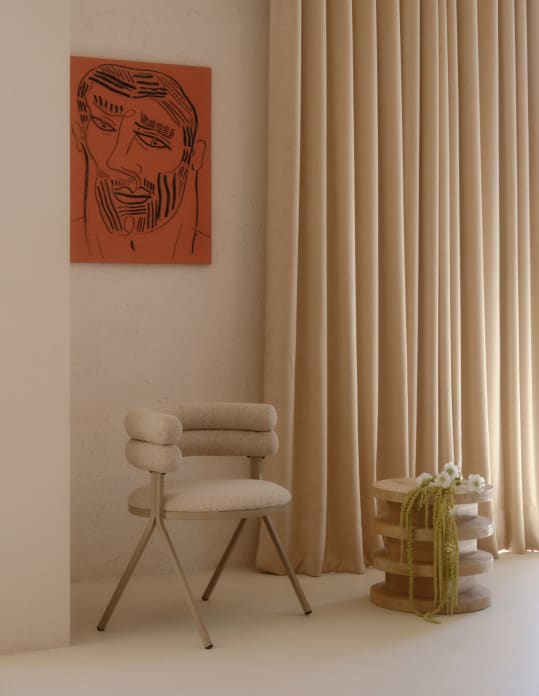 Silla de Comedor de Tela y Metal Aixa Classic