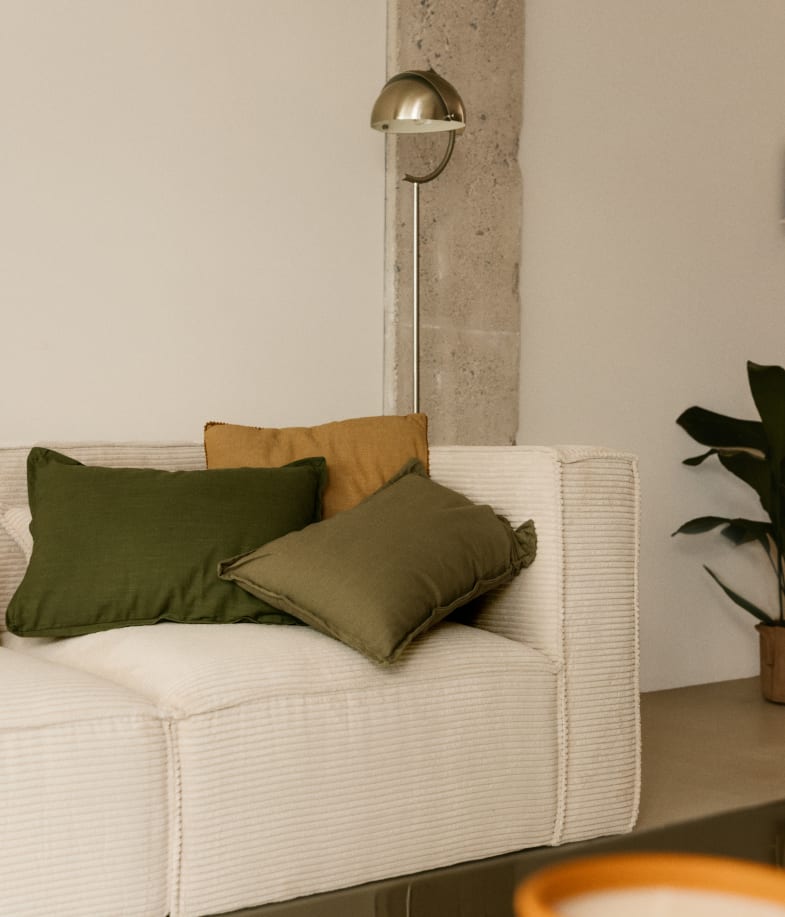 Canapé Modulable 3 Pièces avec 2 Modules d'Angle et un Fauteuil en Velours Côtelé Épais Kilhe 