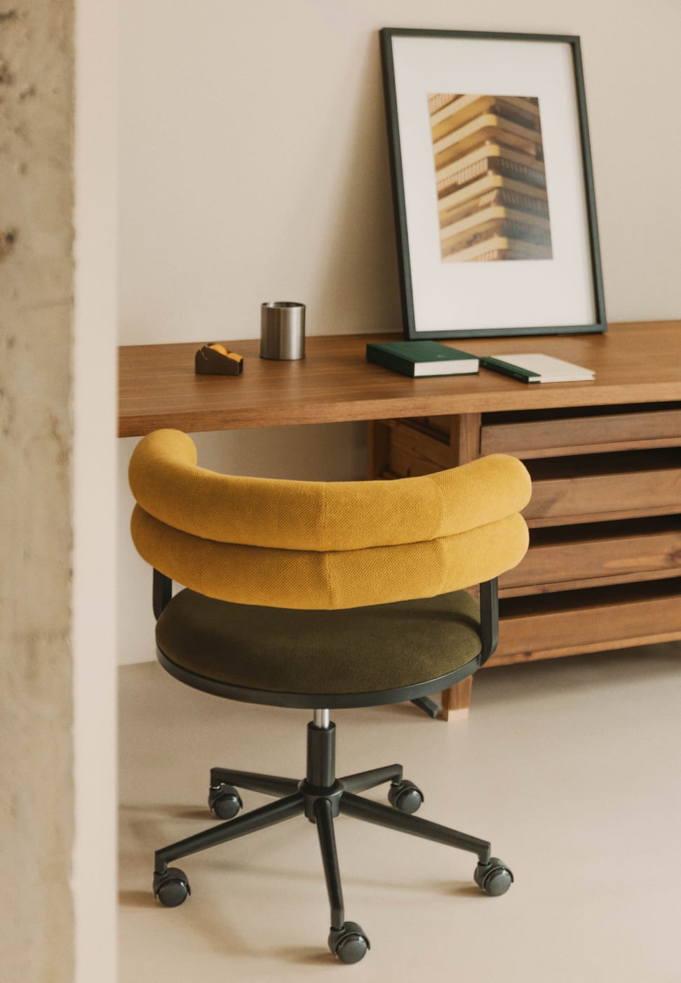 Chaise de Bureau Réglable en Métal et Tissu Aixa