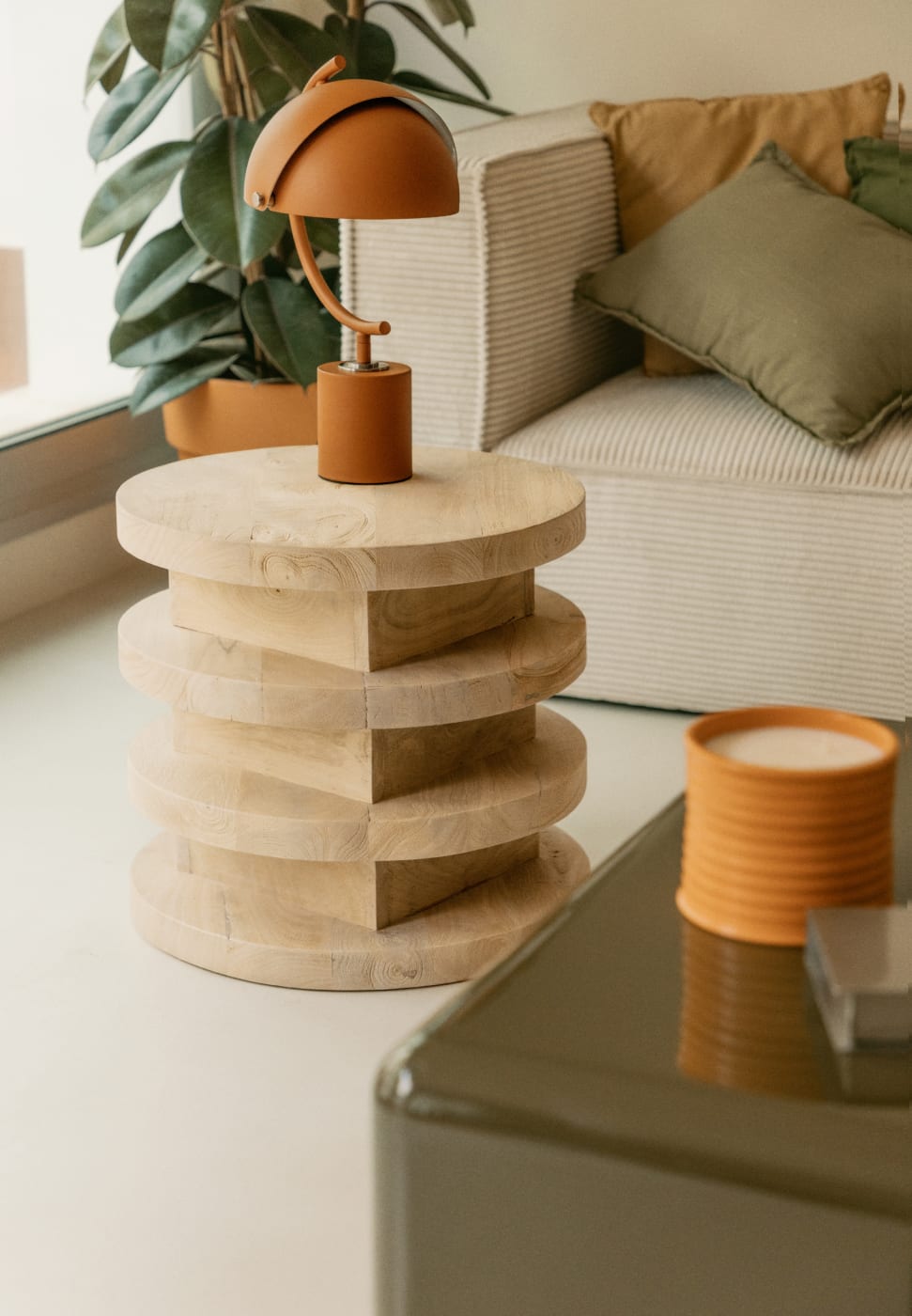 Table d'Appoint Ronde en Bois de Manguier (Ø45,5 cm) Auren