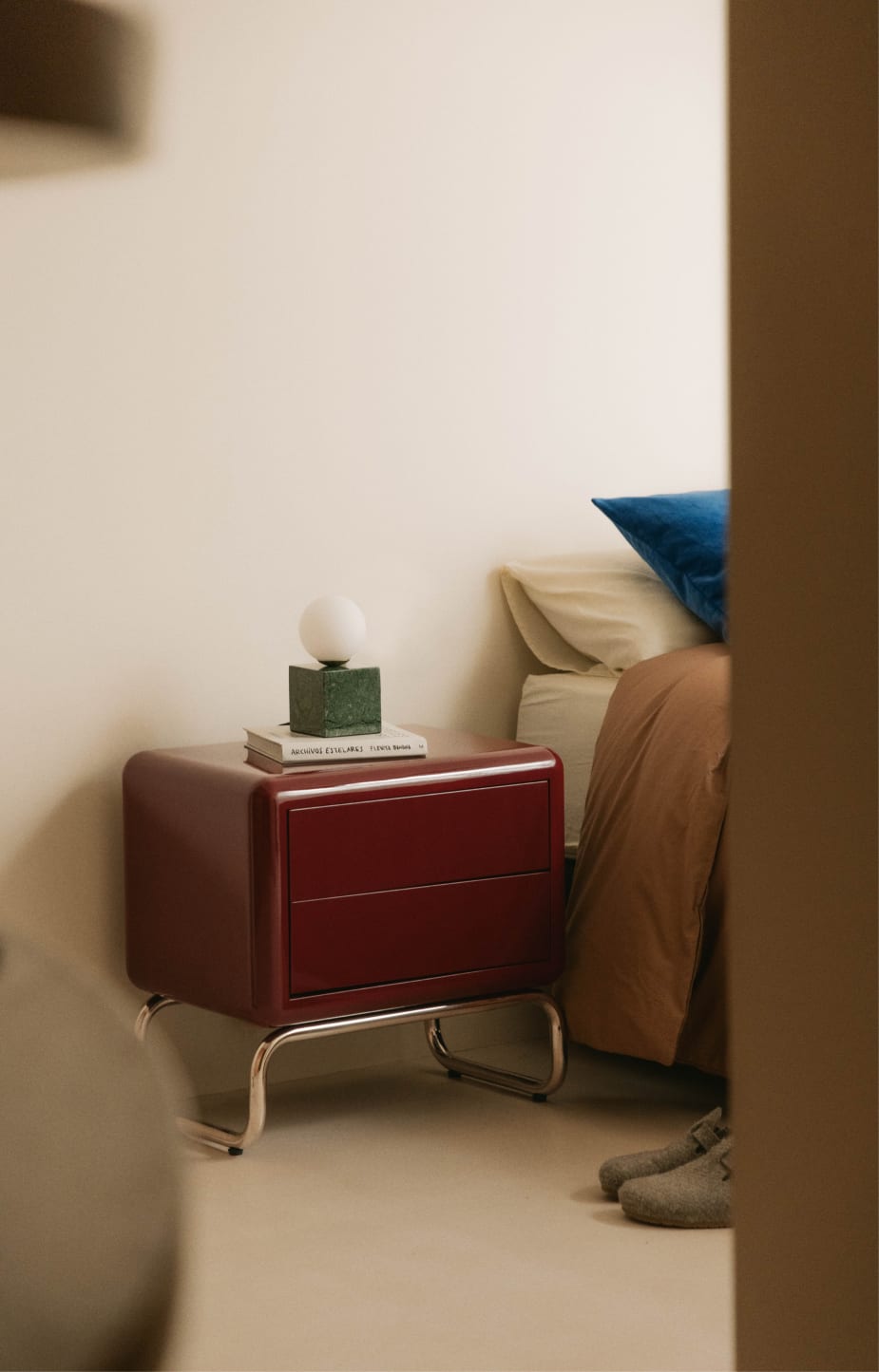 Table de Nuit avec Tiroirs en Bois et Métal (55x40 cm) Candela Colors