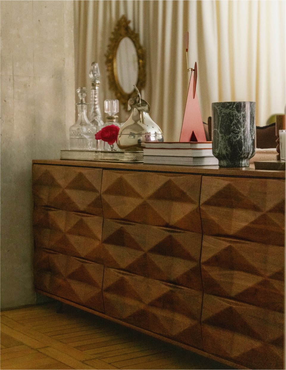 Aparador Baixo 3 Portas em Madeira de Acácia Duna