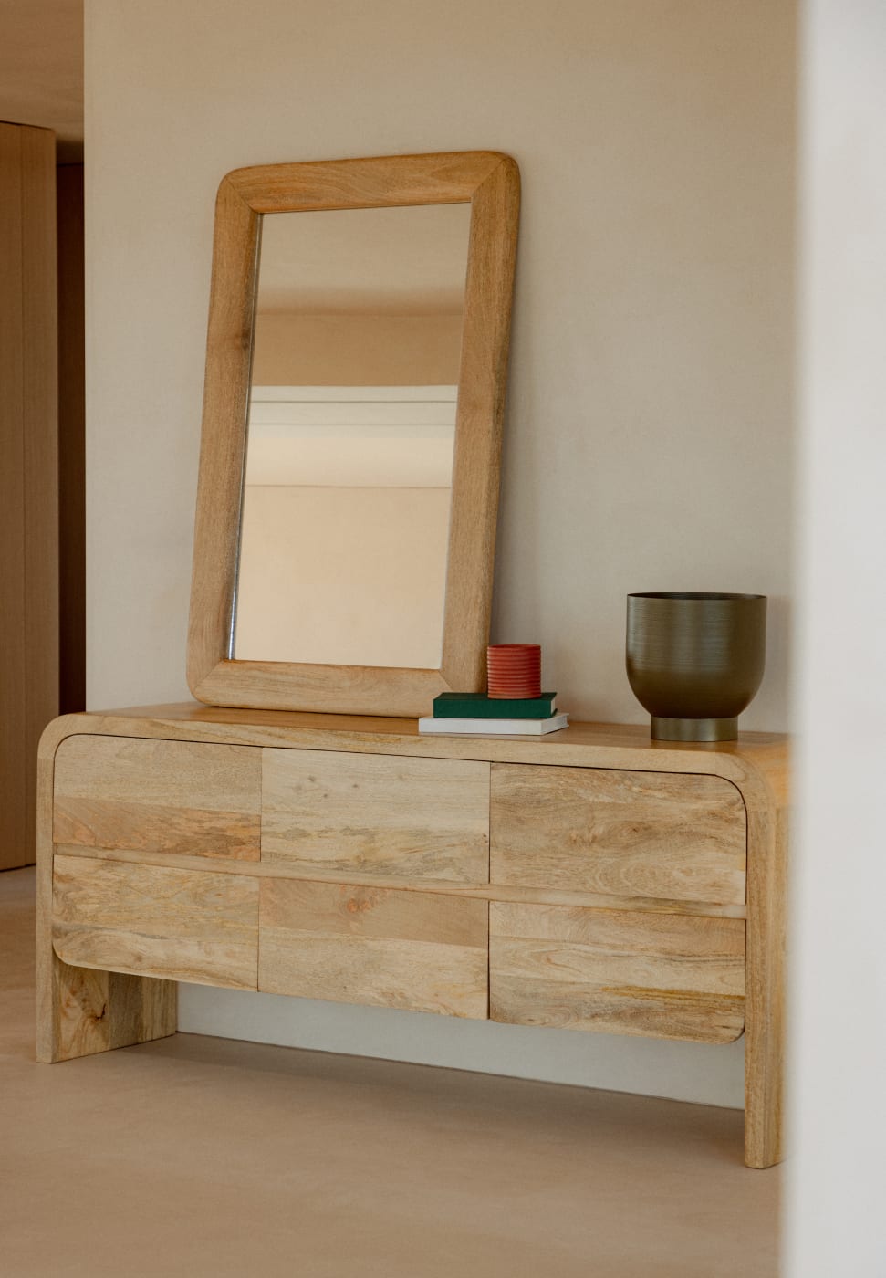 Wandspiegel aus Mangoholz (110x70 cm) Reichel