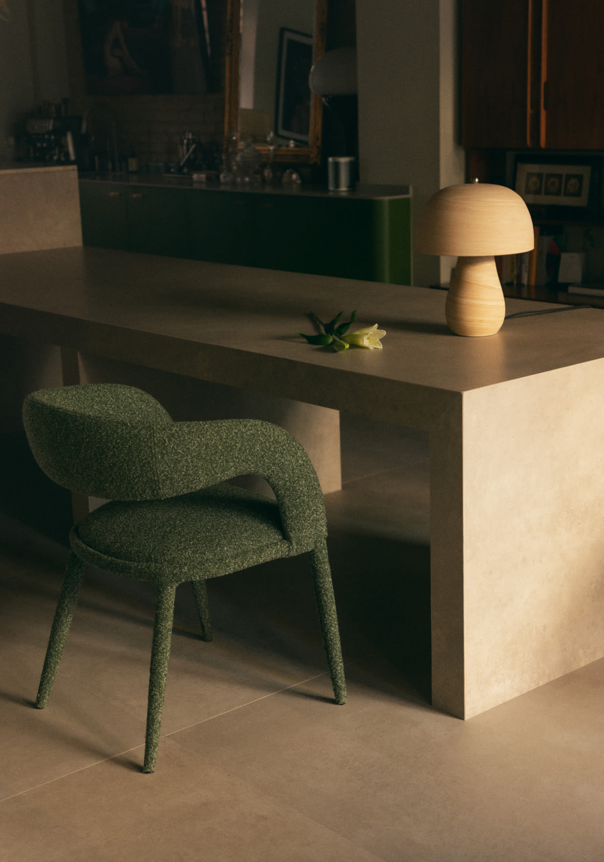 Esszimmerstuhl aus Stoff und Metall Ewen