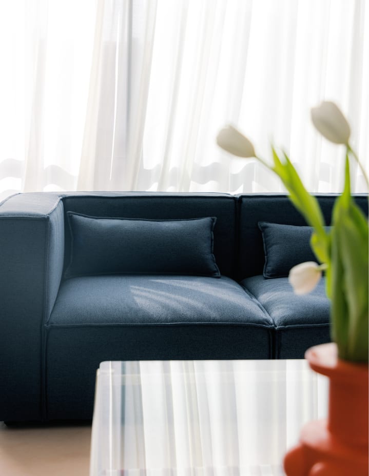 Kilhe Modulares 2-teiliges Ecksofa mit Eckstücken aus Stoff