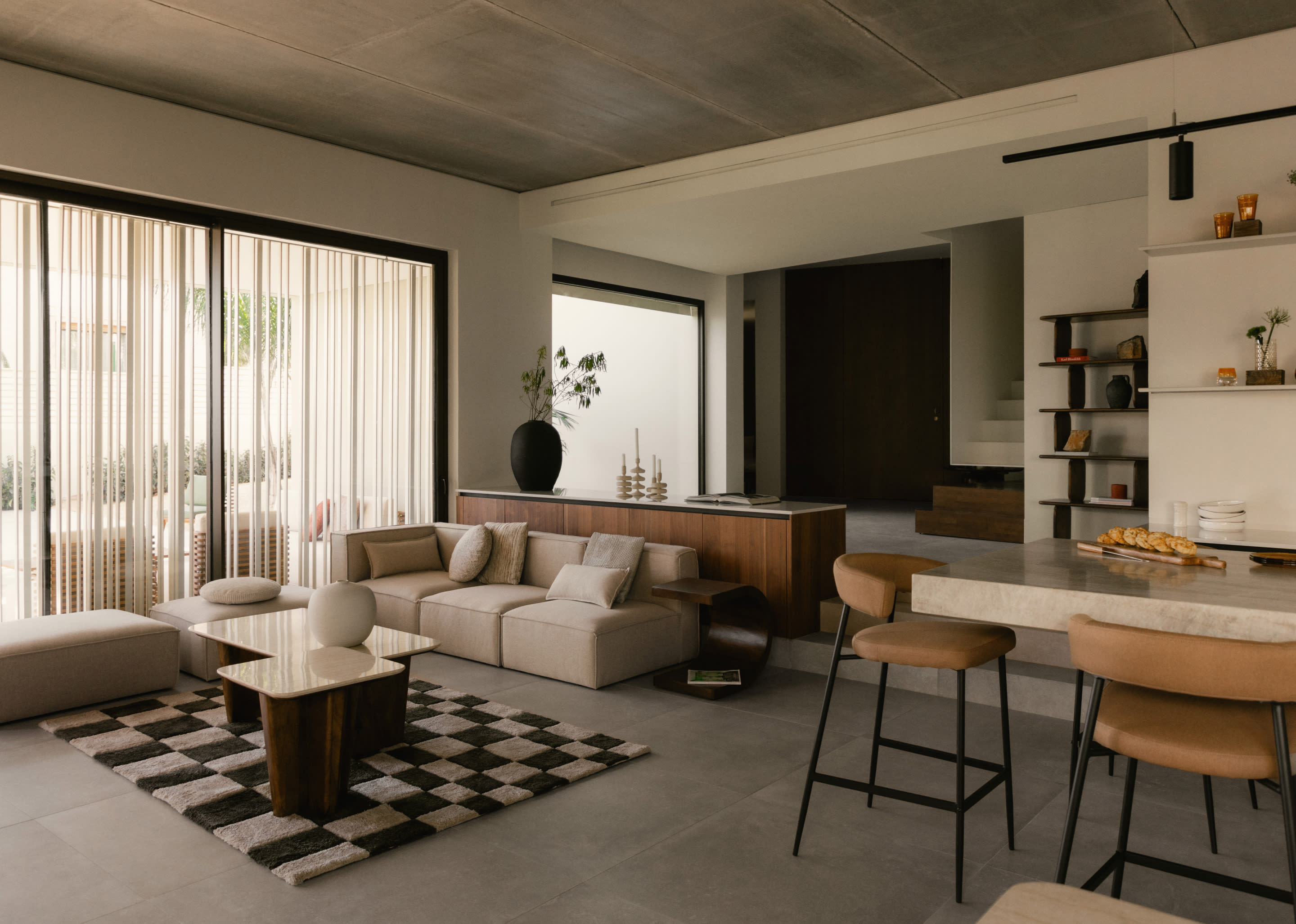 Sofá Modular de 3 Piezas con dos Sillones de Tela Kilhe