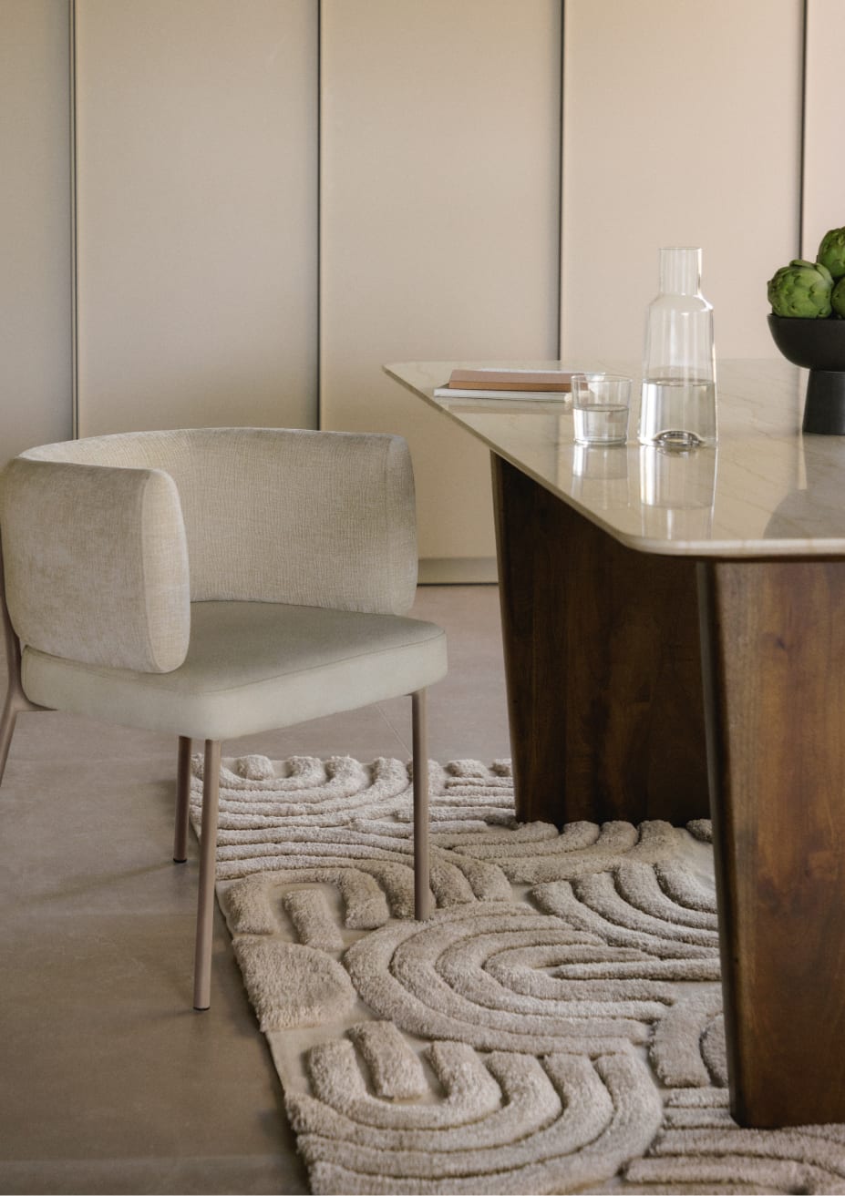 Silla de Comedor de Tela y Metal Hades Soft