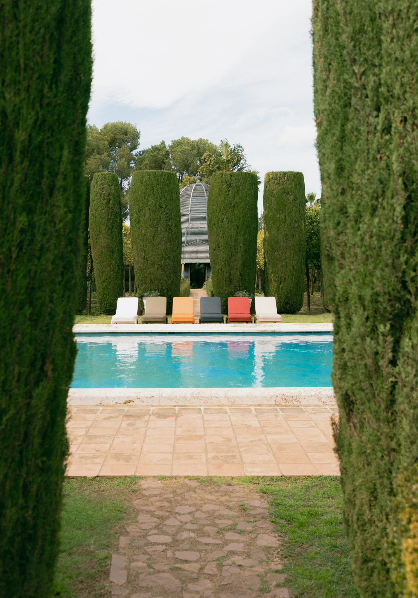 Chaise Longue Inclinable en Aluminium et Tissu Celina