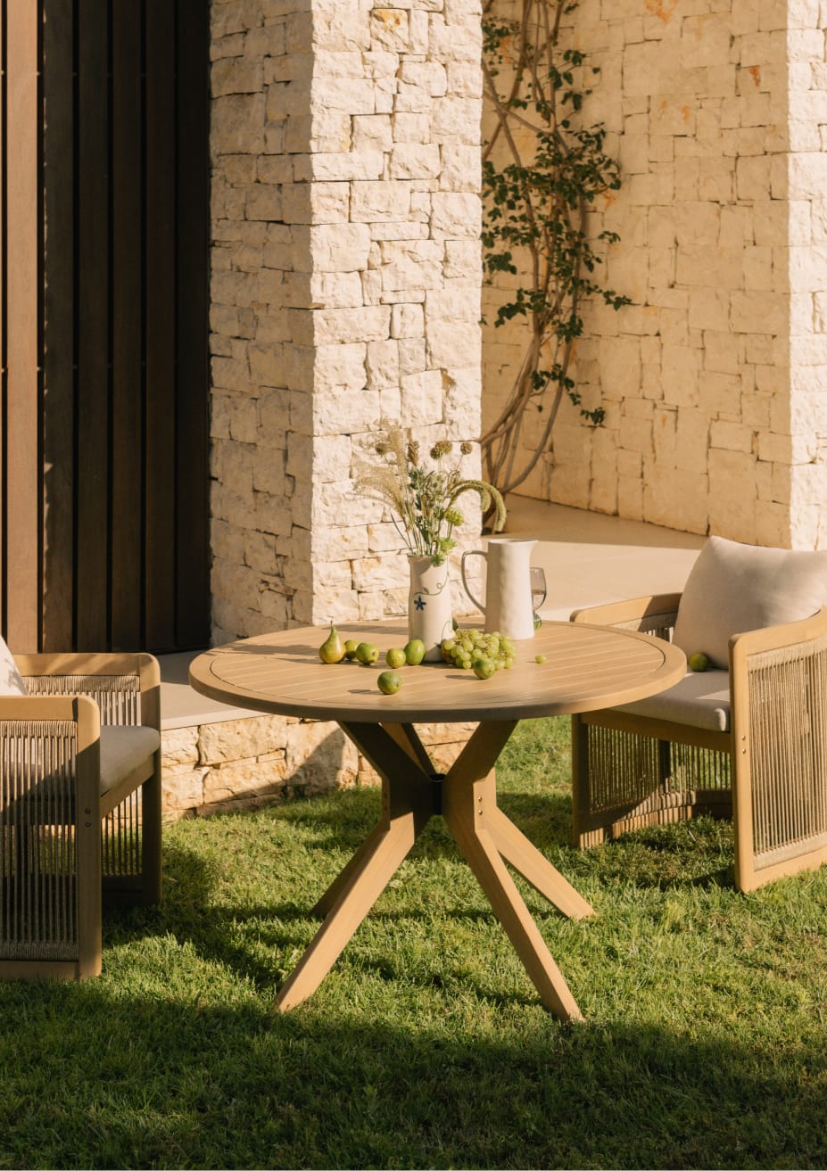 Mesa de Exterior Redonda de Madera de Acacia (Ø120 cm) Mirla