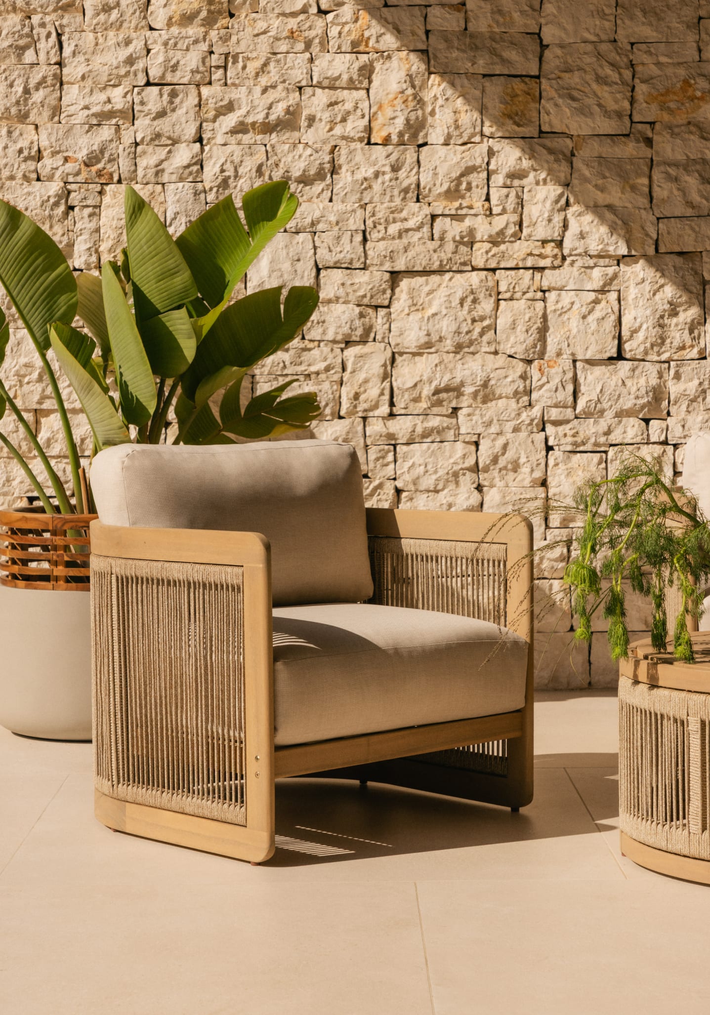 Sillón de Jardín de Madera de Acacia con Cojines Mares