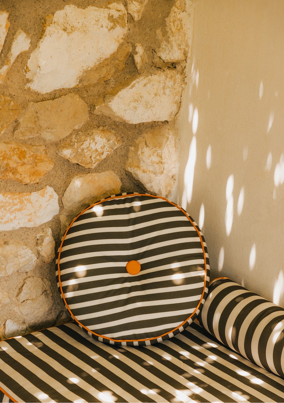 Rundes Outdoor-Stoffkissen (Ø40 cm) Zambi