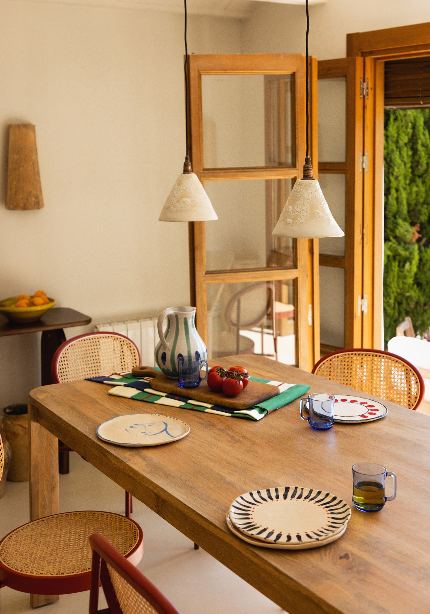 Esszimmerstuhl aus Naturrattan und Metall Vili 