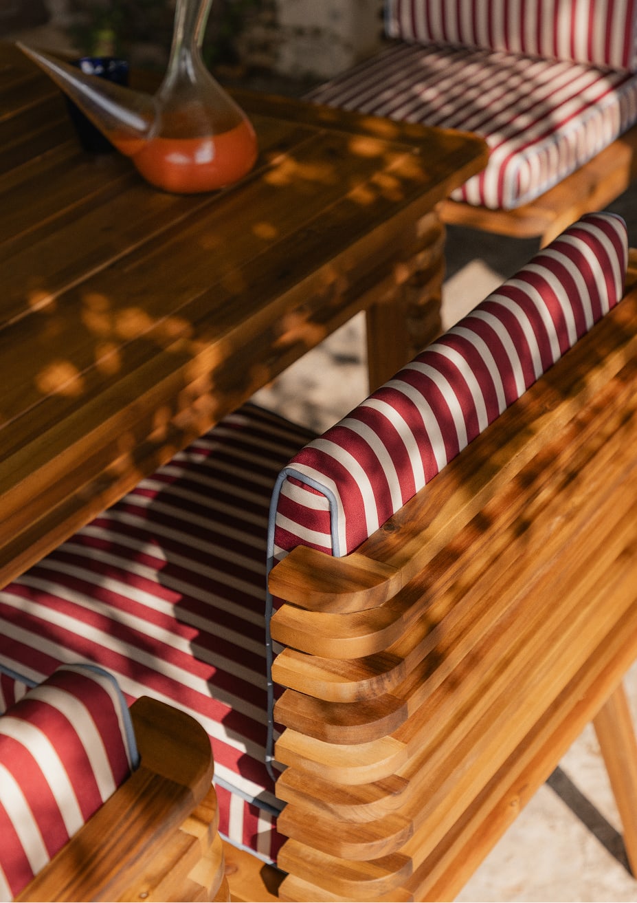 Hazan Gartenstuhl aus Akazienholz mit Stoffkissen