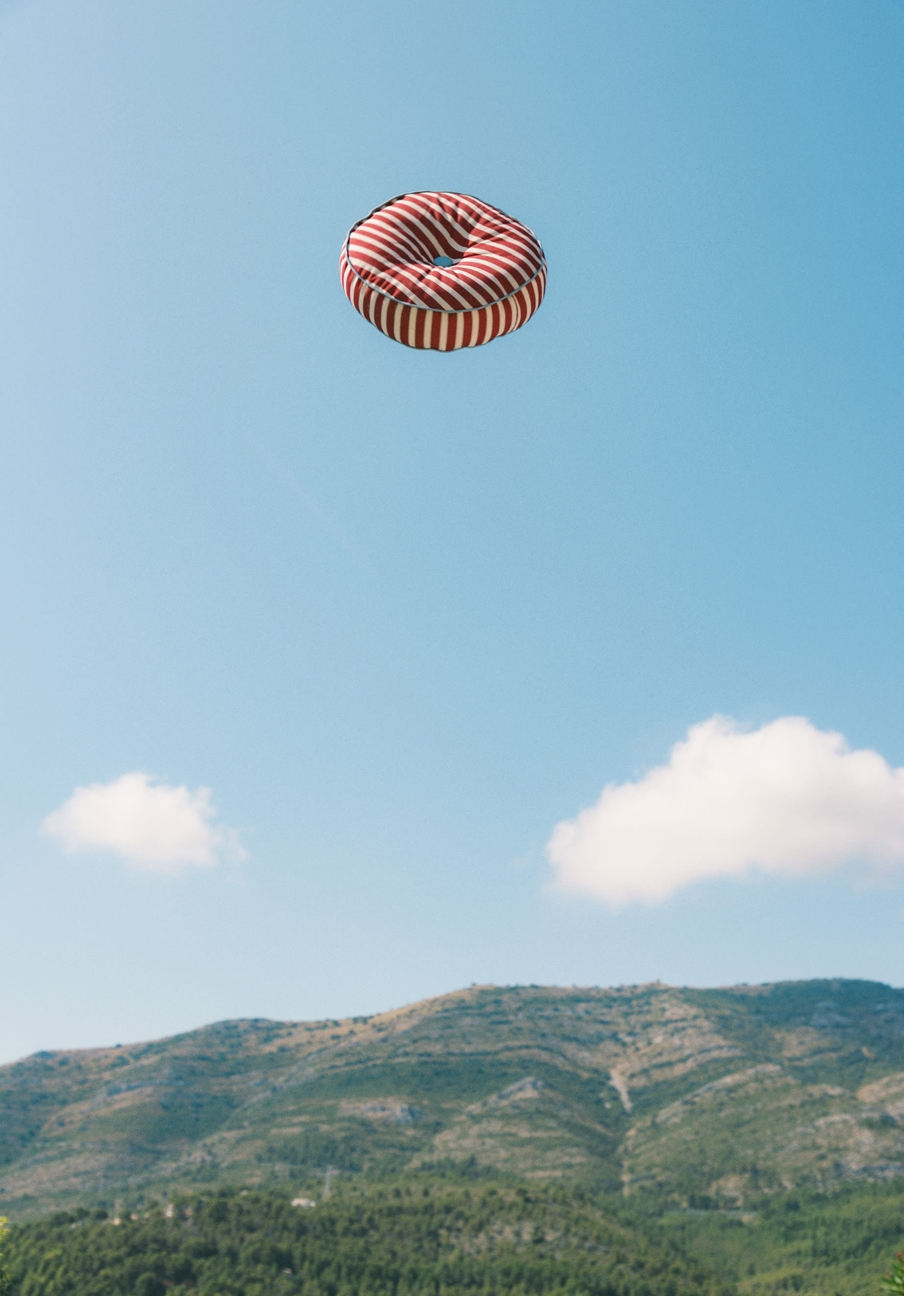 Rundes Outdoor-Stoffkissen (Ø40 cm) Zambi