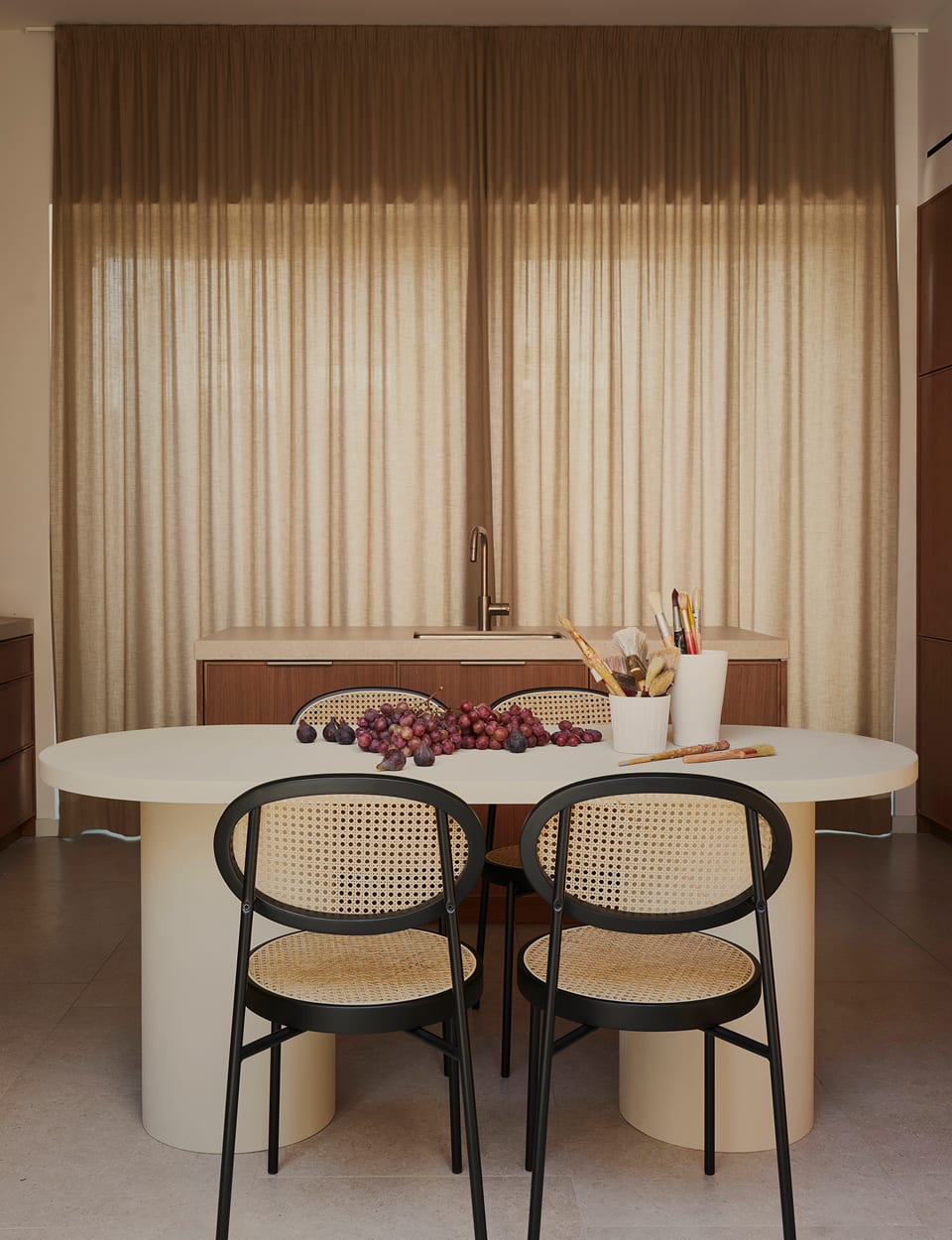 Silla de Comedor de Ratán Natural y Metal Vili