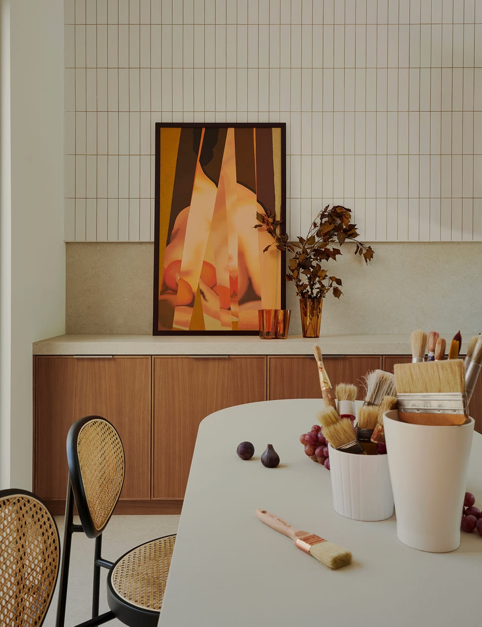 Silla de Comedor de Ratán Natural y Metal Vili