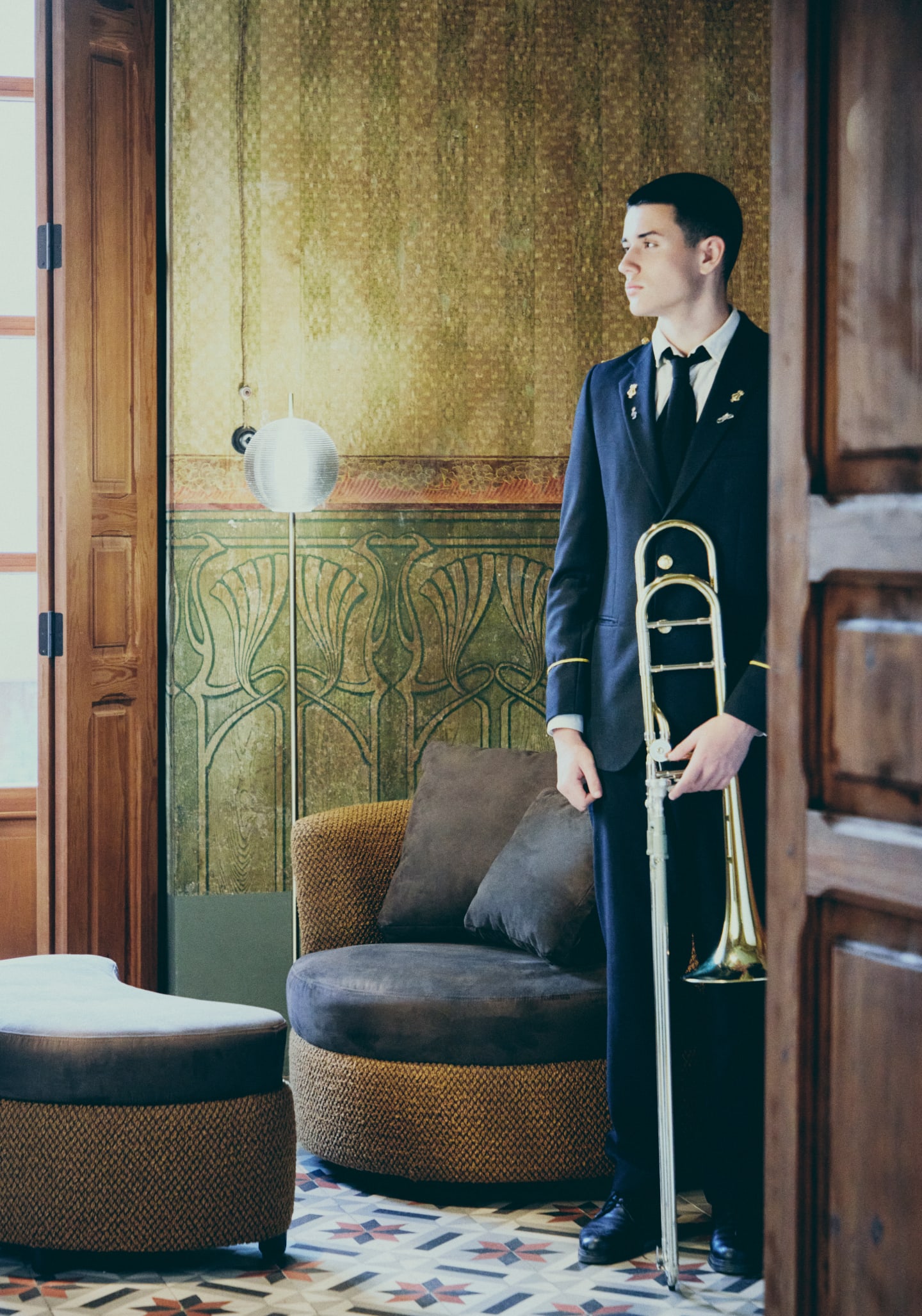 Jace Fabric Armchair with 3 Cushions and Footstool