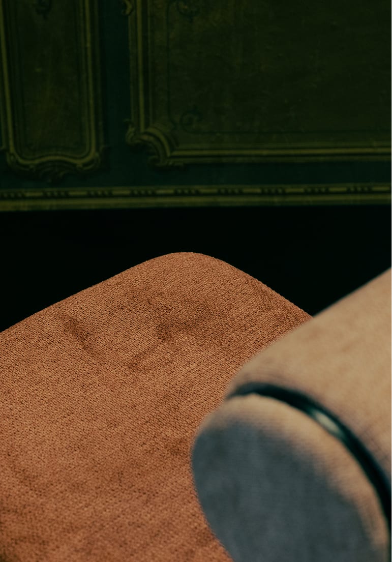 Esszimmerstuhl aus Stoff und Metall Elin