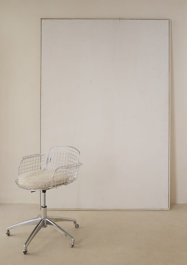 Sedia da Scrivania in Metallo con Schienale Basso Vintage Aras