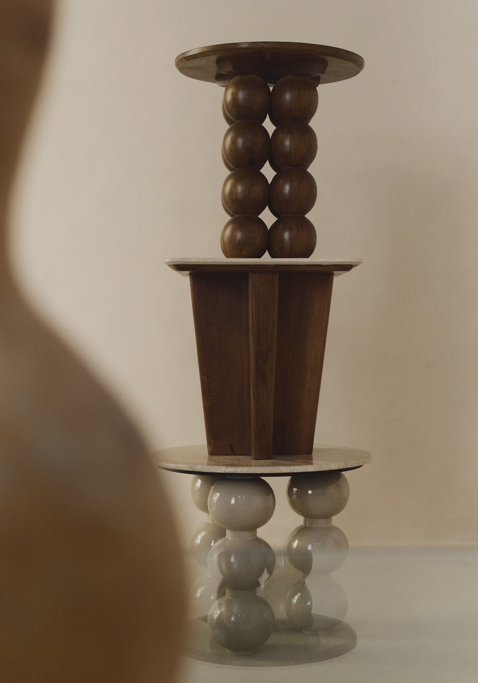 Tavolino Rotondo in Legno di Mango (Ø50 cm) Demian