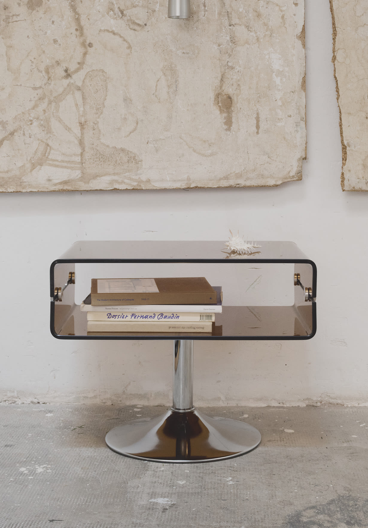 Tavolino Rettangolare in Vetro e Metallo (61x38 cm) Hedy